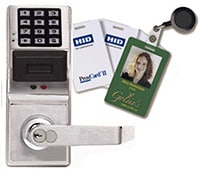 Keyless access control for office, hospital, and other commercial doors