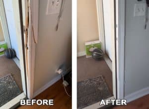 Image of a residential door we repaired after a break-in.